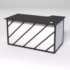 Стол эргономичный офисный СЭ-19А (левосторонний) СТРОНГ в стиле ЛОФТ декор №2, Черный и Белый