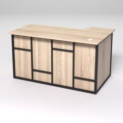 Стол эргономичный офисный СЭ-19А (левосторонний) СТРОНГ в стиле ЛОФТ декор №3, Дуб Сонома