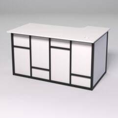 Стол эргономичный офисный СЭ-19А (левосторонний) СТРОНГ в стиле ЛОФТ декор №3, Белый