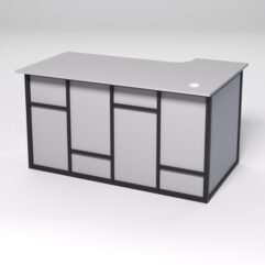 Стол эргономичный офисный СЭ-19А (левосторонний) СТРОНГ в стиле ЛОФТ декор №3, Серый