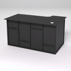 Стол эргономичный офисный СЭ-19А (левосторонний) СТРОНГ в стиле ЛОФТ декор №3, Черный