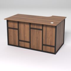 Стол эргономичный офисный СЭ-19А (левосторонний) СТРОНГ в стиле ЛОФТ декор №3, Орех