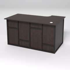 Стол эргономичный офисный СЭ-19А (левосторонний) СТРОНГ в стиле ЛОФТ декор №3, Дуб Венге