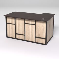 Стол эргономичный офисный СЭ-19А (левосторонний) СТРОНГ в стиле ЛОФТ декор №3, Дуб Венге и Дуб Сонома