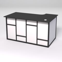 Стол эргономичный офисный СЭ-19А (левосторонний) СТРОНГ в стиле ЛОФТ декор №3, Черный и Белый