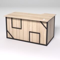 Стол эргономичный офисный СЭ-19А (левосторонний) СТРОНГ в стиле ЛОФТ декор №4, Дуб Сонома