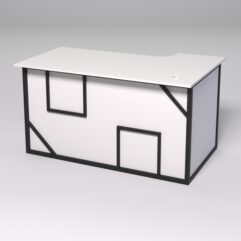 Стол эргономичный офисный СЭ-19А (левосторонний) СТРОНГ в стиле ЛОФТ декор №4, Белый