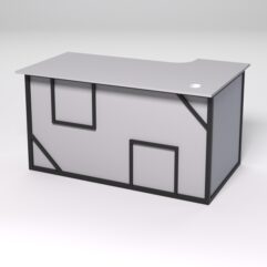 Стол эргономичный офисный СЭ-19А (левосторонний) СТРОНГ в стиле ЛОФТ декор №4, Серый