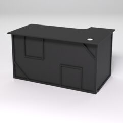 Стол эргономичный офисный СЭ-19А (левосторонний) СТРОНГ в стиле ЛОФТ декор №4, Черный