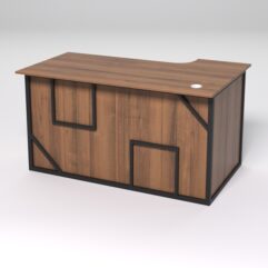 Стол эргономичный офисный СЭ-19А (левосторонний) СТРОНГ в стиле ЛОФТ декор №4, Орех