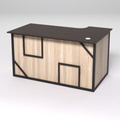 Стол эргономичный офисный СЭ-19А (левосторонний) СТРОНГ в стиле ЛОФТ декор №4, Дуб Венге и Дуб Сонома