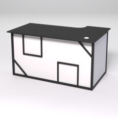 Стол эргономичный офисный СЭ-19А (левосторонний) СТРОНГ в стиле ЛОФТ декор №4, Черный и Белый