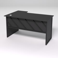 Стол эргономичный офисный СЭ-20 (правосторонний) СТРОНГ в стиле ЛОФТ декор №2, Черный