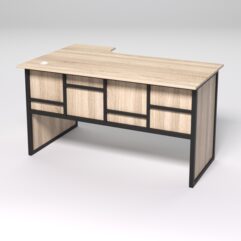 Стол эргономичный офисный СЭ-20 (правосторонний) СТРОНГ в стиле ЛОФТ декор №3, Дуб Сонома