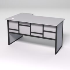 Стол эргономичный офисный СЭ-20 (правосторонний) СТРОНГ в стиле ЛОФТ декор №3, Серый