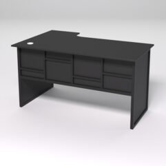 Стол эргономичный офисный СЭ-20 (правосторонний) СТРОНГ в стиле ЛОФТ декор №3, Черный