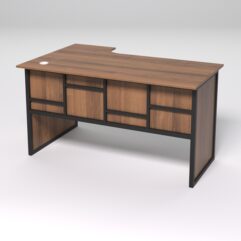 Стол эргономичный офисный СЭ-20 (правосторонний) СТРОНГ в стиле ЛОФТ декор №3, Орех
