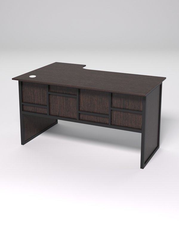 Стол эргономичный офисный СЭ-20 (правосторонний) СТРОНГ в стиле ЛОФТ декор №3, Дуб Венге