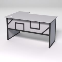 Стол эргономичный офисный СЭ-20 (правосторонний) СТРОНГ в стиле ЛОФТ декор №4, Серый