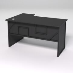 Стол эргономичный офисный СЭ-20 (правосторонний) СТРОНГ в стиле ЛОФТ декор №4, Черный