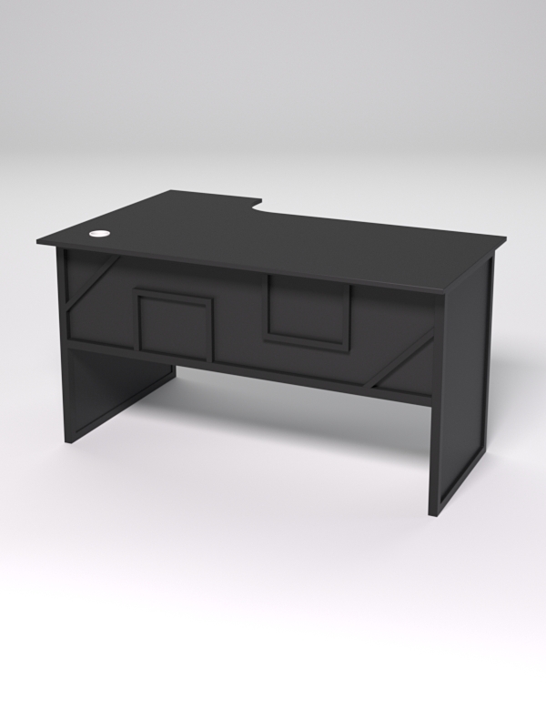 Стол эргономичный офисный СЭ-20 (правосторонний) СТРОНГ в стиле ЛОФТ декор №4, Черный