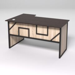Стол эргономичный офисный СЭ-20 (правосторонний) СТРОНГ в стиле ЛОФТ декор №4, Дуб Венге и Дуб Сонома