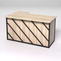 Стол эргономичный офисный СЭ-20А (правосторонний) СТРОНГ в стиле ЛОФТ декор №2, Дуб Сонома