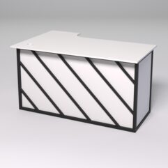 Стол эргономичный офисный СЭ-20А (правосторонний) СТРОНГ в стиле ЛОФТ декор №2, Белый