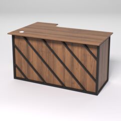 Стол эргономичный офисный СЭ-20А (правосторонний) СТРОНГ в стиле ЛОФТ декор №2, Орех