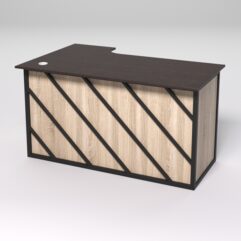 Стол эргономичный офисный СЭ-20А (правосторонний) СТРОНГ в стиле ЛОФТ декор №2, Дуб Венге и Дуб Сонома