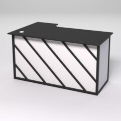 Стол эргономичный офисный СЭ-20А (правосторонний) СТРОНГ в стиле ЛОФТ декор №2, Черный и Белый