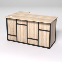 Стол эргономичный офисный СЭ-20А (правосторонний) СТРОНГ в стиле ЛОФТ декор №3, Дуб Сонома