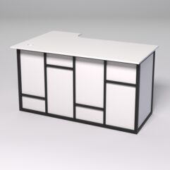 Стол эргономичный офисный СЭ-20А (правосторонний) СТРОНГ в стиле ЛОФТ декор №3, Белый