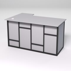 Стол эргономичный офисный СЭ-20А (правосторонний) СТРОНГ в стиле ЛОФТ декор №3, Серый