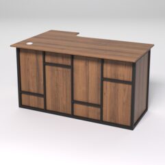 Стол эргономичный офисный СЭ-20А (правосторонний) СТРОНГ в стиле ЛОФТ декор №3, Орех