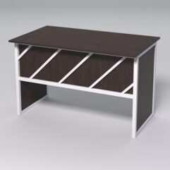 Стол для компьютера СК-31 СТРОНГ в стиле ЛОФТ декор №2, Дуб Венге + металлический каркас Белый