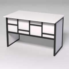 Стол для компьютера СК-31 СТРОНГ в стиле ЛОФТ декор №3, Белый