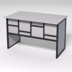 Стол для компьютера СК-31 СТРОНГ в стиле ЛОФТ декор №3, Серый