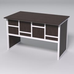 Стол для компьютера СК-31 СТРОНГ в стиле ЛОФТ декор №3, Дуб Венге + металлический каркас Белый