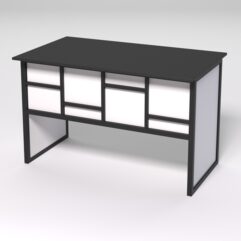 Стол для компьютера СК-31 СТРОНГ в стиле ЛОФТ декор №3, Черный и Белый