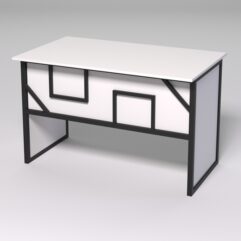 Стол для компьютера СК-31 СТРОНГ в стиле ЛОФТ декор №4, Белый