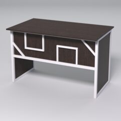 Стол для компьютера СК-31 СТРОНГ в стиле ЛОФТ декор №4, Дуб Венге + металлический каркас Белый