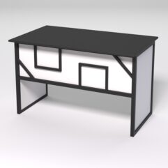 Стол для компьютера СК-31 СТРОНГ в стиле ЛОФТ декор №4, Черный и Белый