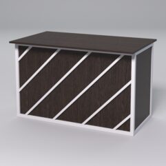 Стол для компьютера СК-31А СТРОНГ в стиле ЛОФТ декор №2, Дуб Венге + металлический каркас Белый