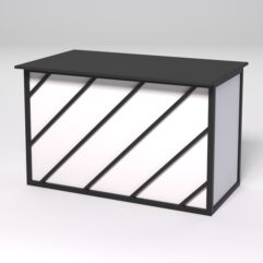 Стол для компьютера СК-31А СТРОНГ в стиле ЛОФТ декор №2, Черный и Белый