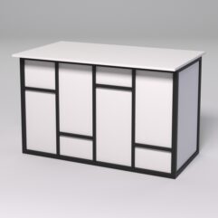 Стол для компьютера СК-31А СТРОНГ в стиле ЛОФТ декор №3, Белый