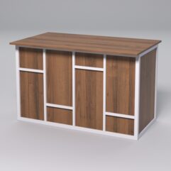 Стол для компьютера СК-31А СТРОНГ в стиле ЛОФТ декор №3, Орех + металлический каркас Белый