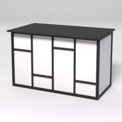 Стол для компьютера СК-31А СТРОНГ в стиле ЛОФТ декор №3, Черный и Белый