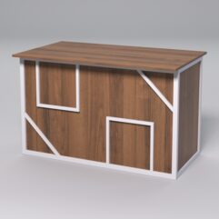 Стол для компьютера СК-31А СТРОНГ в стиле ЛОФТ декор №4, Орех + металлический каркас Белый