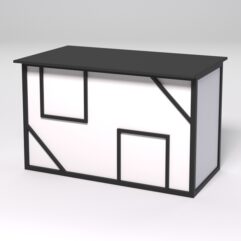 Стол для компьютера СК-31А СТРОНГ в стиле ЛОФТ декор №4, Черный и Белый